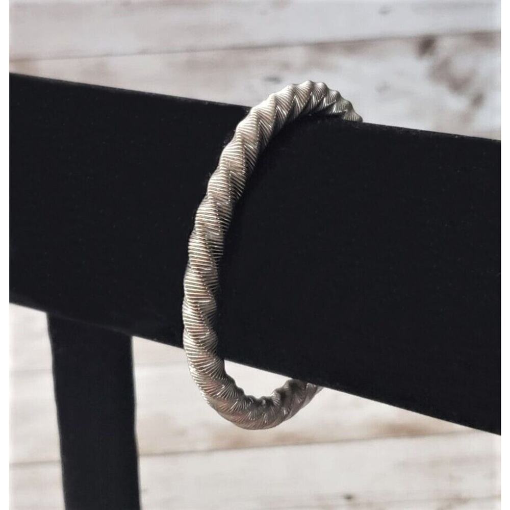 Vintage Stretch Bracelet - Unusual Twisted Metal